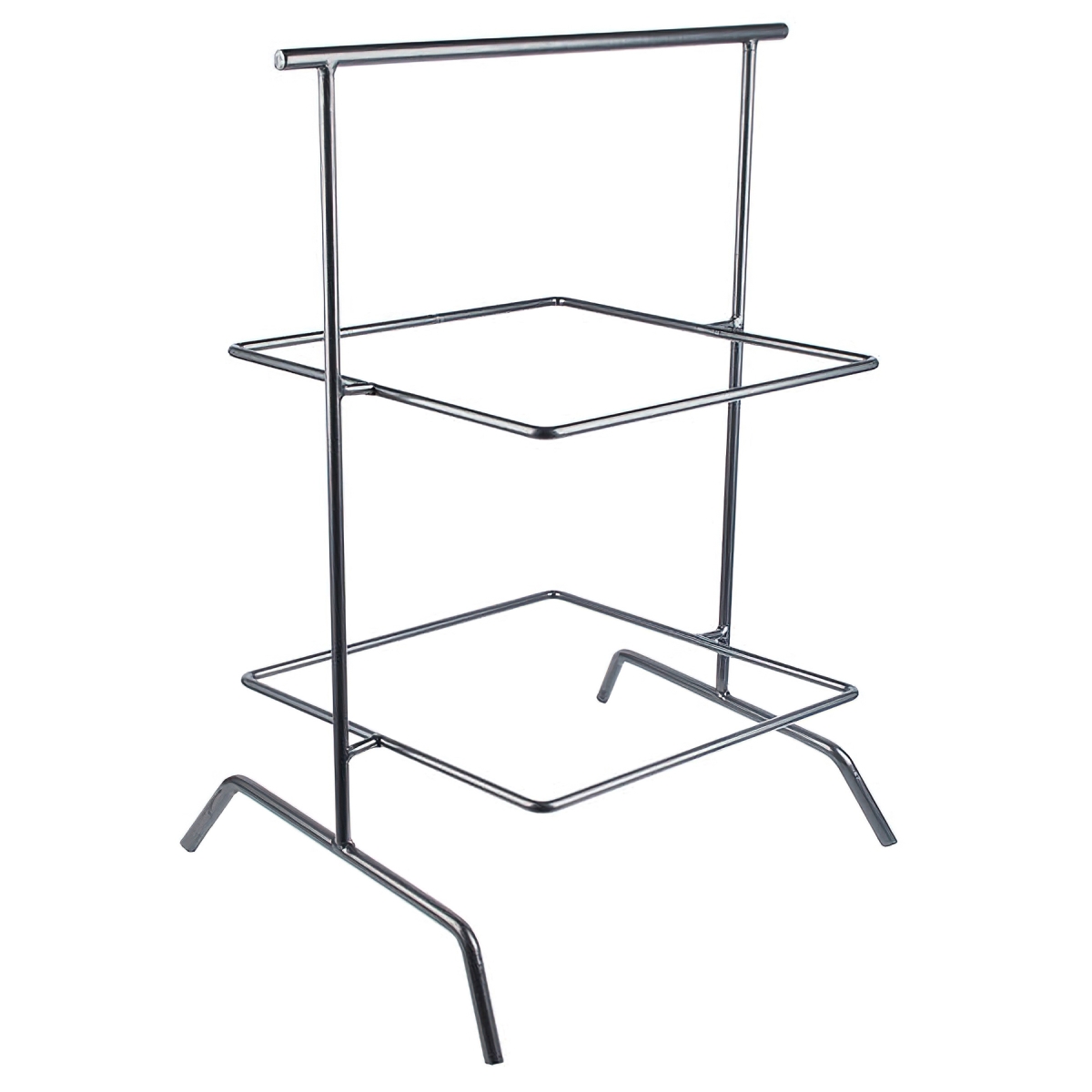 Picture of Winco IR-910T 12 in. Gray Square 2-Tier Tilted Riser with Gun Metal Finish, 25 in. Tall