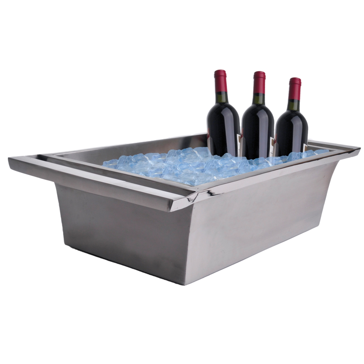 Picture of Winco SSTUBREC-01 26.5 x 16 in. Double-Walled Stainless Steel Beverage Tub&#44; 6.5 in. Tall