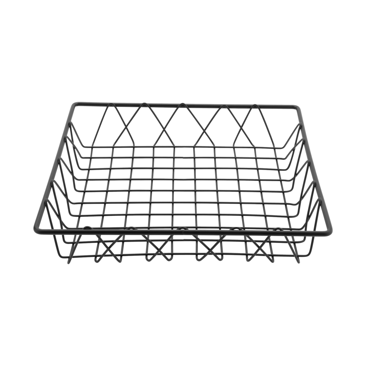 WB-103B 12 in. Black Square Wire Basket, 2 in. Deep - Each 2