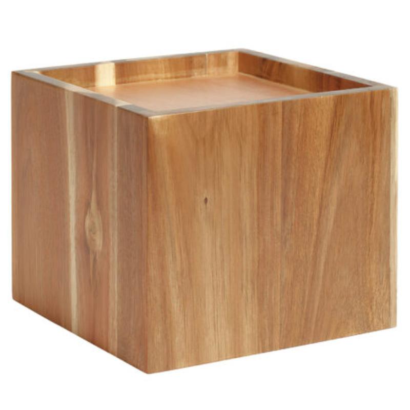 Picture of Winco WB-959-UR 9.5 in. Square Wood Riser for Acrylic Juice & Beverage Dispenser, 8 in. Tall - Urban Rustic