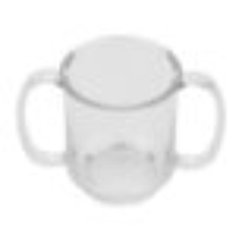 Picture of Winco SN-103-CL 8 oz - 10 oz Rim-Full, 3.25 in. Two Handle Mug, 3.75 in. Deep - Clear