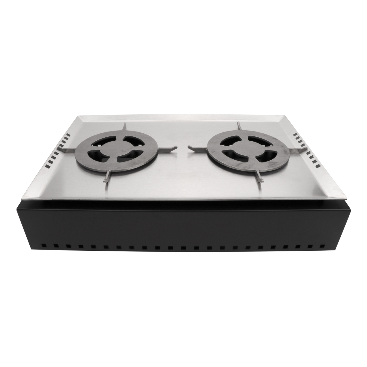 Picture of Winco ST11702013K Strata Rectangular Double Warmer Kit - Stainless Steel & Black