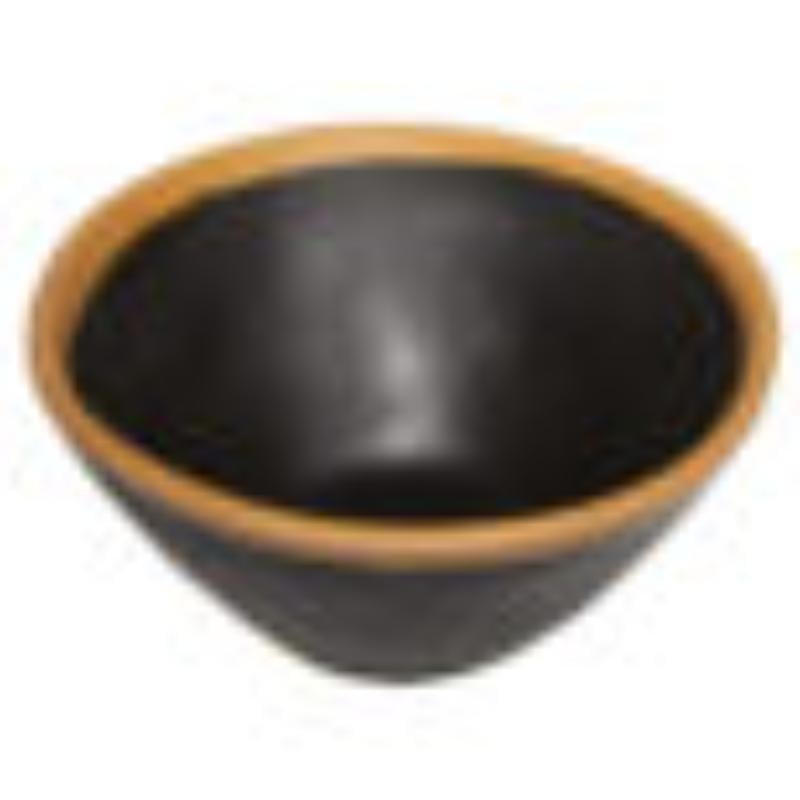 Picture of Winco B-81-BR 8 oz Brown Melamine Small Side Salad Soup Bouillon Bowl - 12 oz Rim-Full, 5 in. Top Dia., 2 in. Deep, G.E.T. Pottery Market Glazed