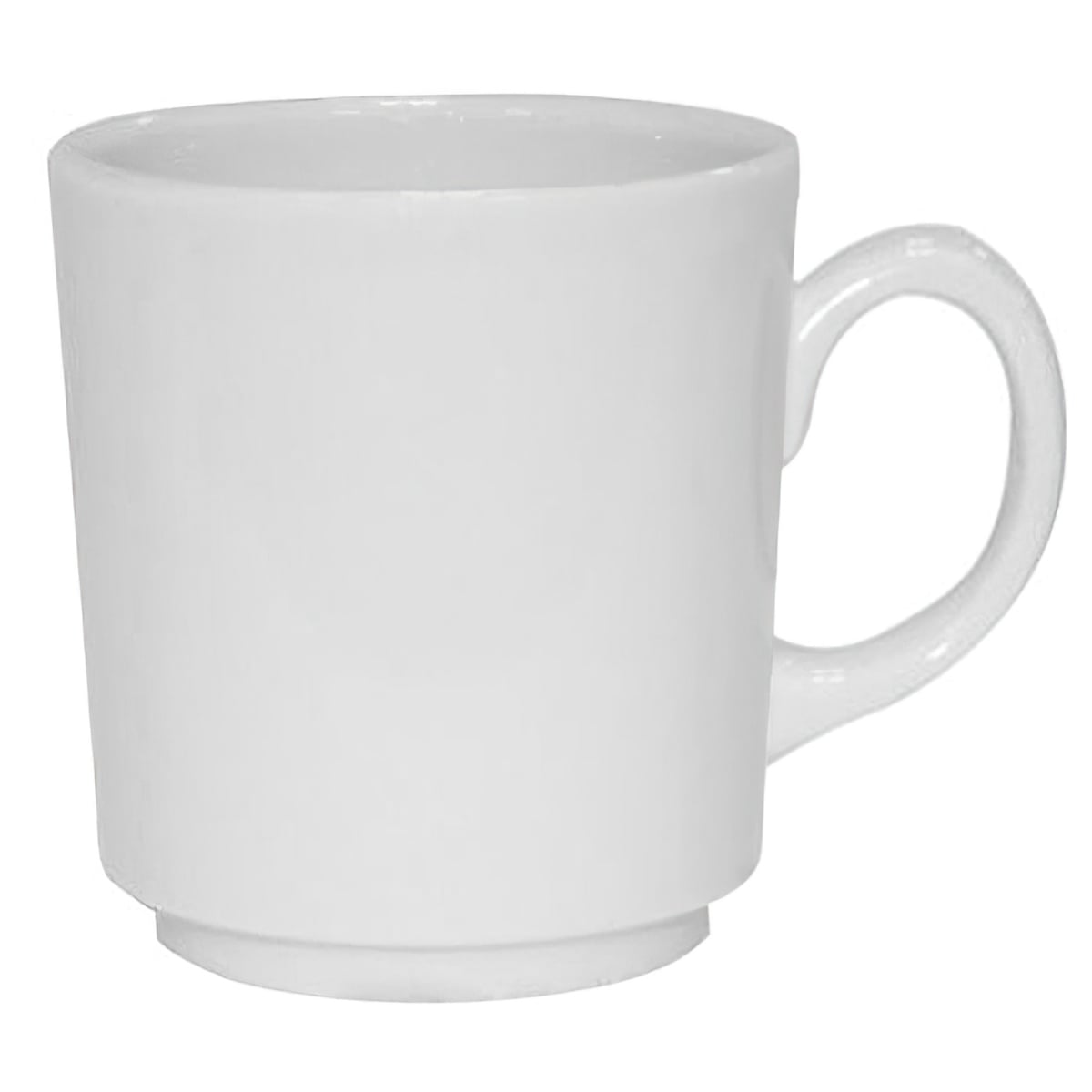 Picture of Winco PA1101826412 12 oz Bright White Porcelain Stackable Tea Cup & Mug, 3.28 in. Top Dia., 4.4 in. Tall, Corona Actualite - 1 Dozen