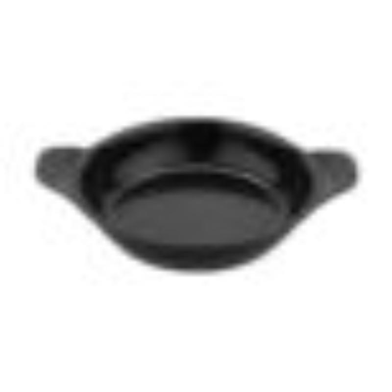 Picture of Winco CA-101-BK-BK-CC 10 oz - 10.75 oz Rim-Full, 5.75 in. Mini Round Pan - 7.5 in. with Handles, 1.25 in. Deep - Black