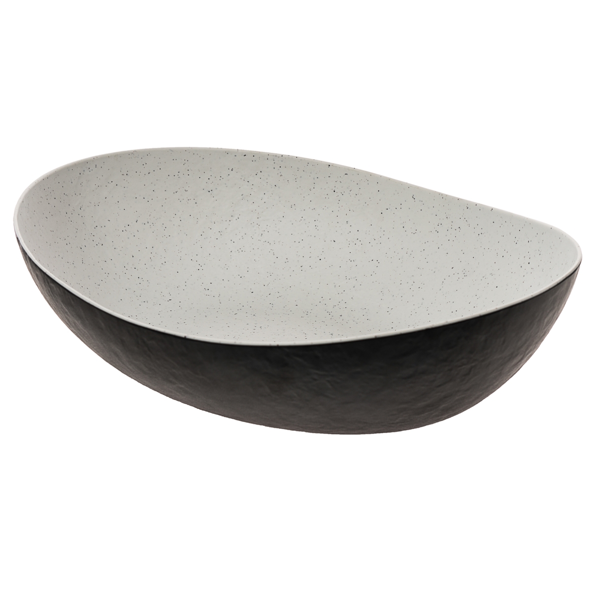 Picture of Winco ERG103 314.5 oz Emerge Stone Natural & Black Melamine Buffet Bowl, 17.7 x 13.6 x 5.12 in. - G.E.T, Cheforward - Each 6