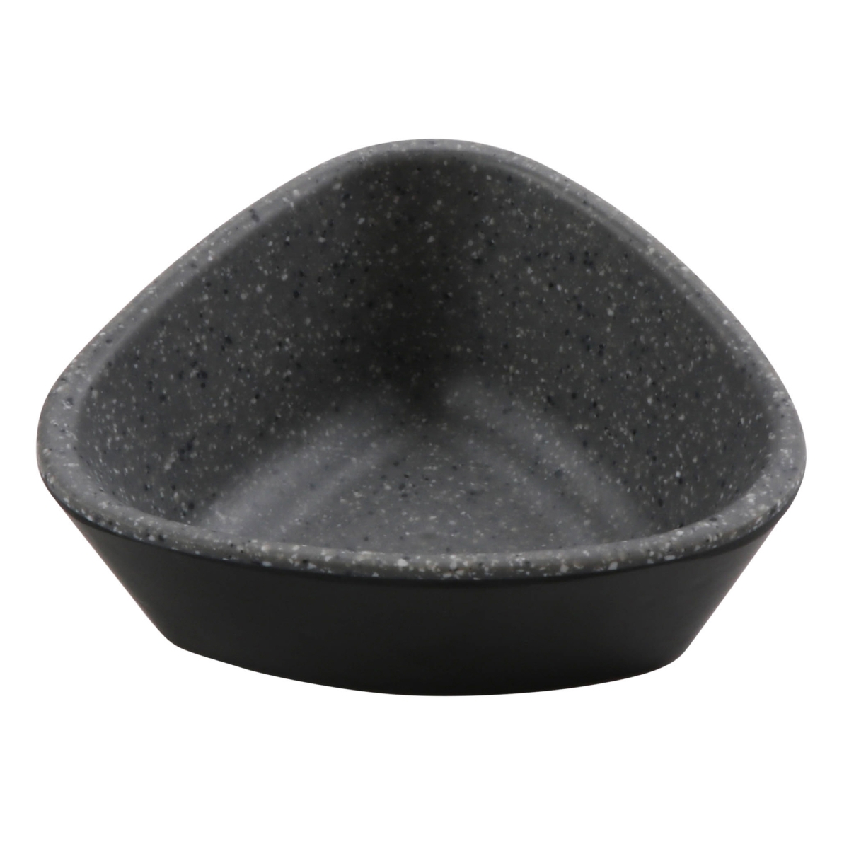 Picture of Winco 30481-BK-SG 2.5 oz Revive Stone Grey & Black Triangle Melamine Ramekin with Organic Texture, 3.25 x 3 x 1.63 in. - G.E.T, Cheforward - Each 24