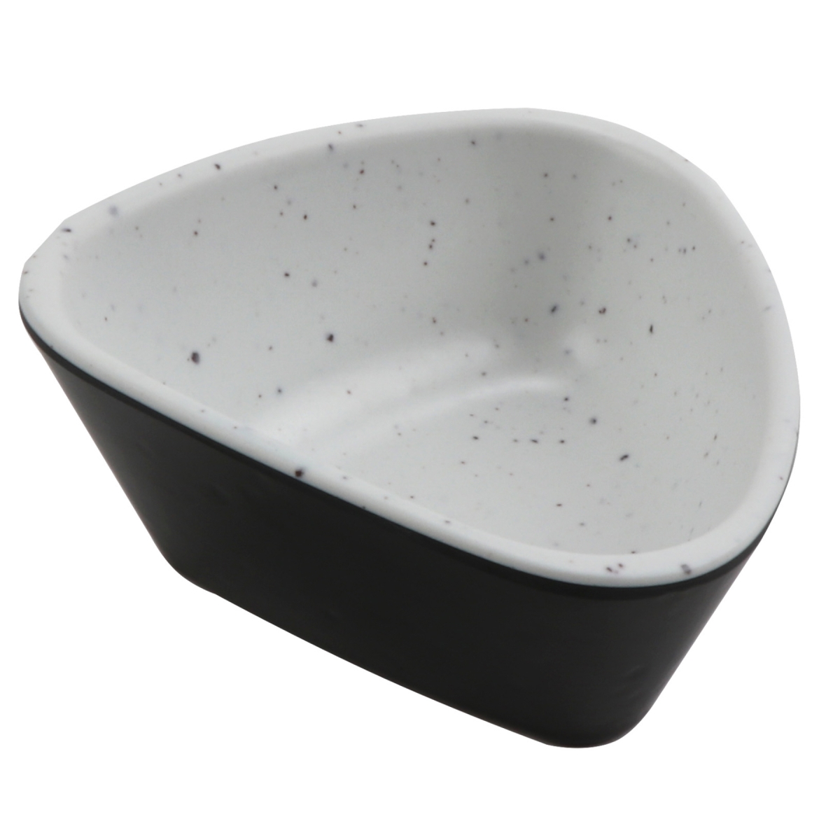 Picture of Winco 30282-BK-SN 3.5 oz Revive Stone Natural & Black Triangle Melamine Ramekin with Organic Texture, 3.69 x 3.44 x 1.63 in. - G.E.T, Cheforward - Each 24