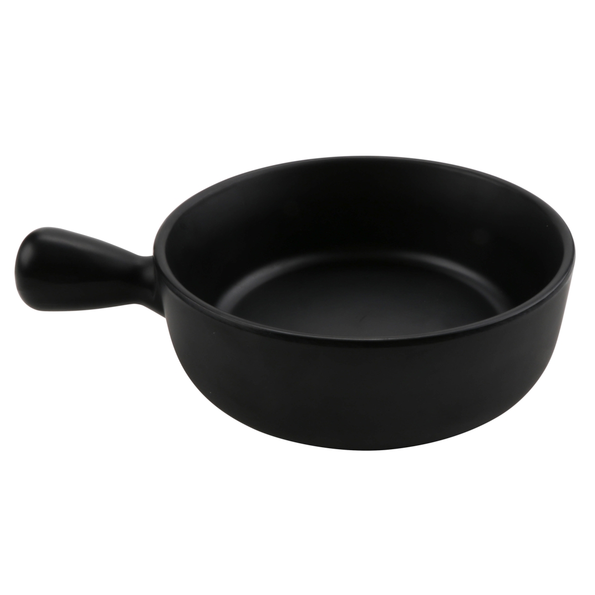 Picture of Winco 30664-BK 16 oz Explore Melamine Bowl with Handle - 22 oz Rim-Full, 8.39 x 6.25 x 2.25 in. - G.E.T, Cheforward - Black - Each 12