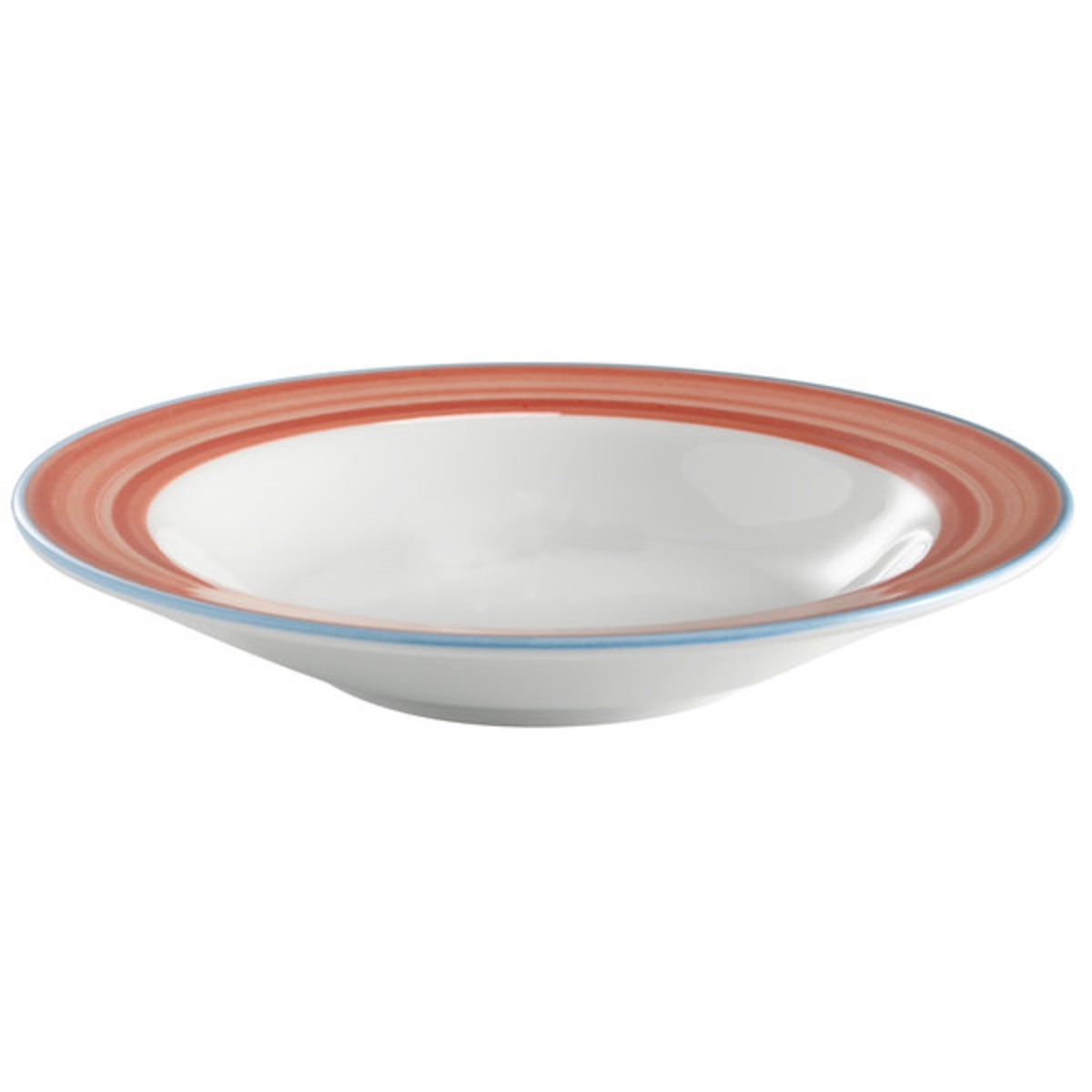 Picture of Winco PA1602703624 9.7 oz Coral Porcelain Soup Bowl with Rim, 9 in. Dia., Corona Calypso - 2 Dozen