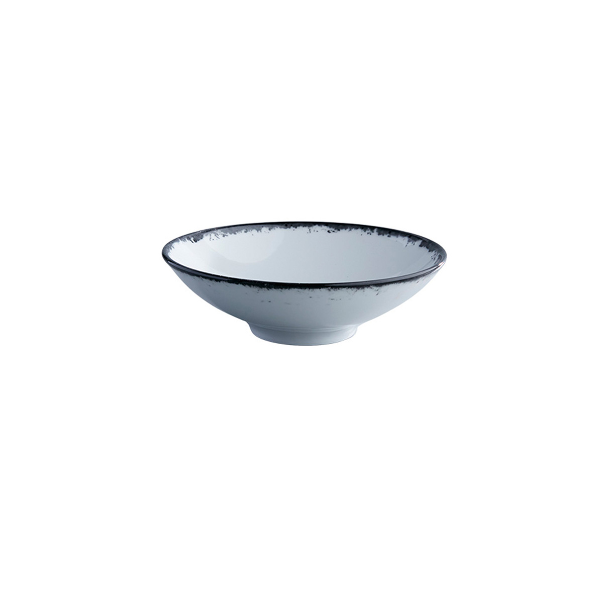 Picture of Winco PA1007923212 7.25 in., 18 oz Ink Bowl - White with Black Rim - 1 Dozen