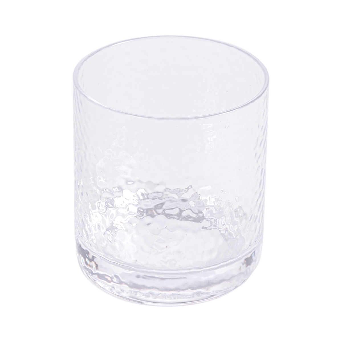 Picture of Winco HM-12R-CL 12 oz San Clear Rocks Cup - 12.5 oz Rim Full - 3.25 in. Top Dia., 3.62 in. Tall - G.E.T. Hammered - 2 Dozen