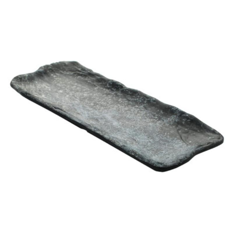 Picture of Winco 15005103007 11.8 in. Endure Weathered Pewter Oblong Melamine Plate - Large - 11.8 x 4.9 x 1.1 in., G.E.T., Cheforward