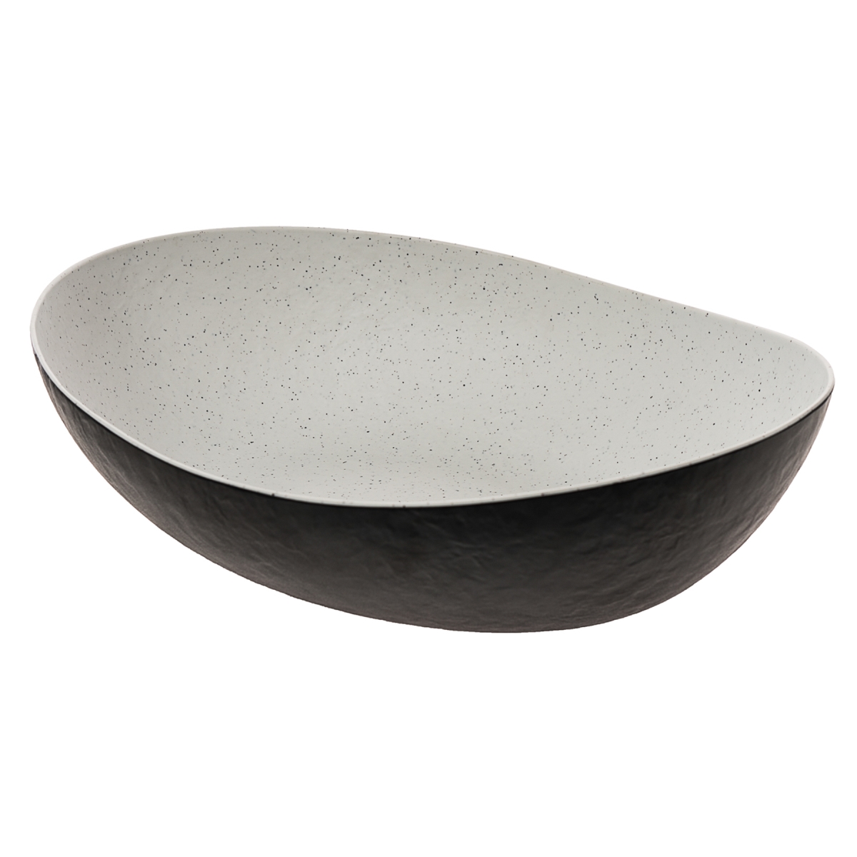 Picture of Winco ERG101 128.5 oz Emerge Stone Natural & Black Melamine Buffet Bowl, 13.7 x 10.6 x 3.94 in. - G.E.T, Cheforward - Each 12