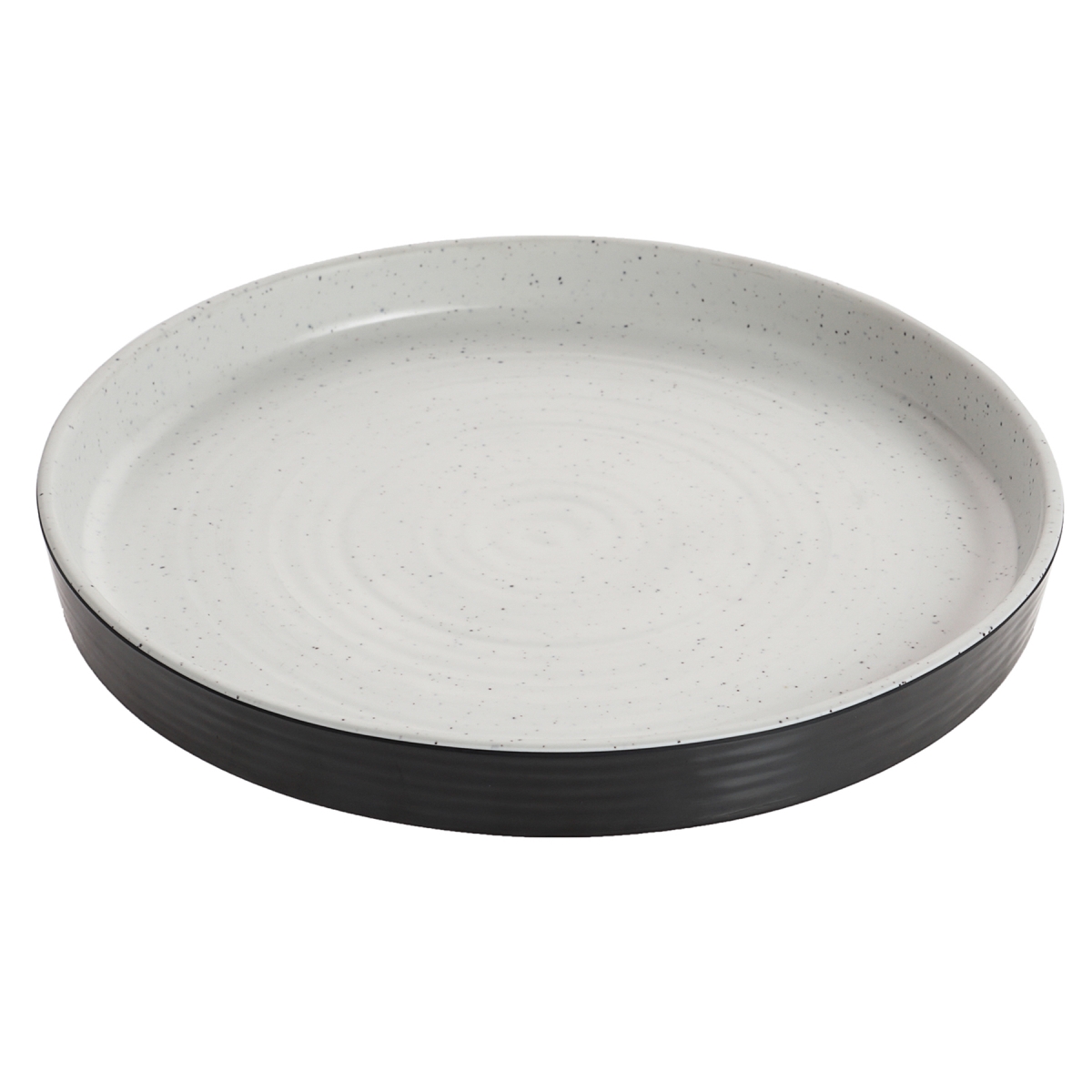 Picture of Winco INF115 10 in. Infuse Stone Natural Black Melamine Plate with Edge Rim - Medium - 10 x 10 x 1.4 in. - G.E.T, Cheforward - Each 12