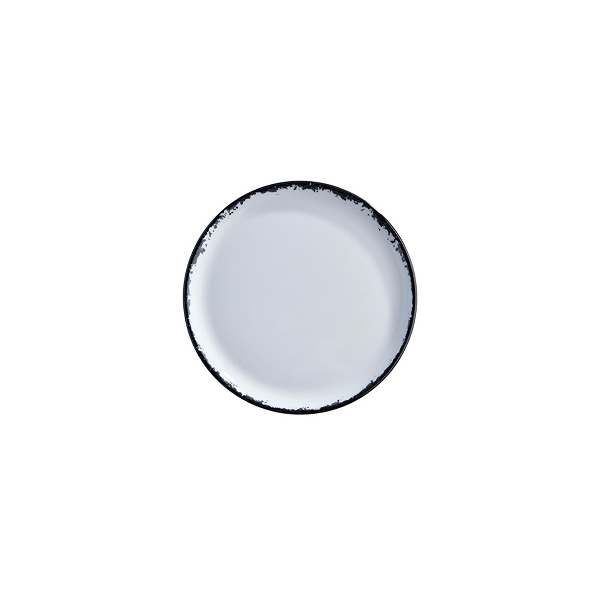 Picture of Winco PA1007711712 Ink Coupe Plate, 7 in. - White with Black Rim - 1 Dozen
