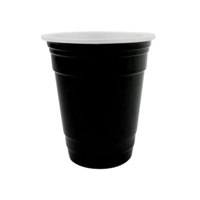 Picture of Winco SC-16-SET-BK 16 oz Black, Polypropylene, Reusable Tumbler with Lid & Straw, 4.25 in. Top Dia., 5 in. Tall, G.E.T. Reusable Tumbler
