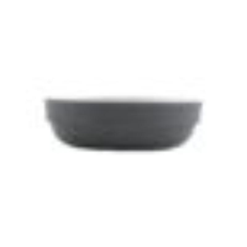 Picture of Winco RR-2-5-WM-GRM 4 oz Stackable Shallow Side Melamine Dish & Monkey Dish - 5 oz Rim Full - White Matte Inside & Grey Matte Outside, G.E.T. - Roca Balance - Black