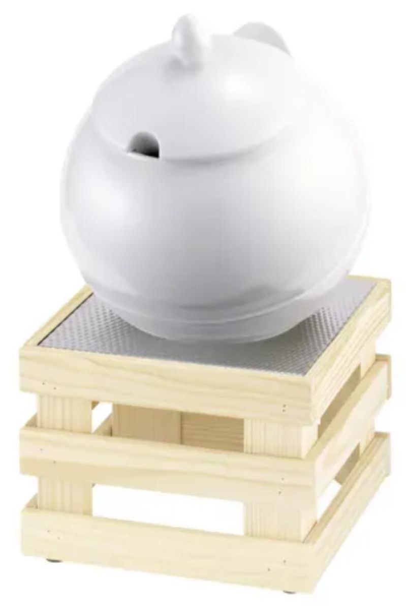 Picture of Winco 3563-020 China Bowl, White - 3.5 Liters - Base Made of Spruce Wood
