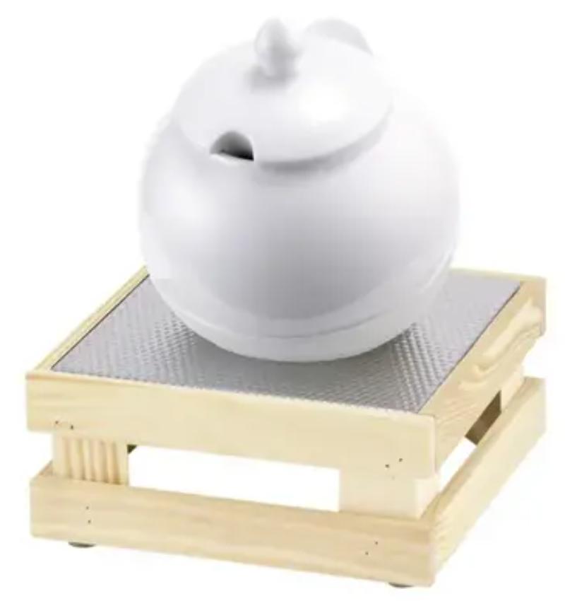 Picture of Winco 3562-010 China Bowl, White - 1.5 Liters - Base Made of Spruce Wood