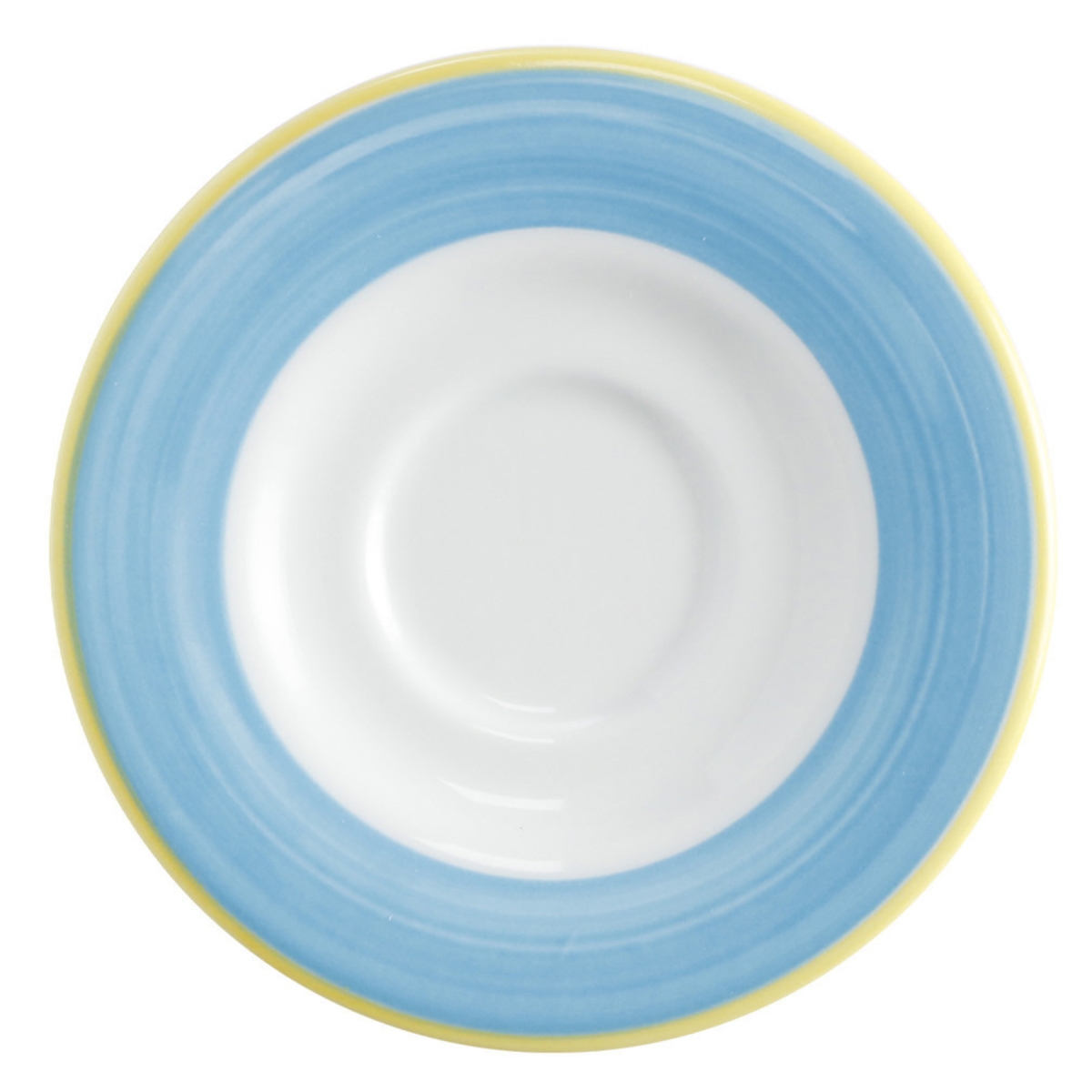 Picture of Winco PA1601900124 5 in. Blue Porcelain Coffee & Espresso Saucer, Corona Calypso - 2 Dozen