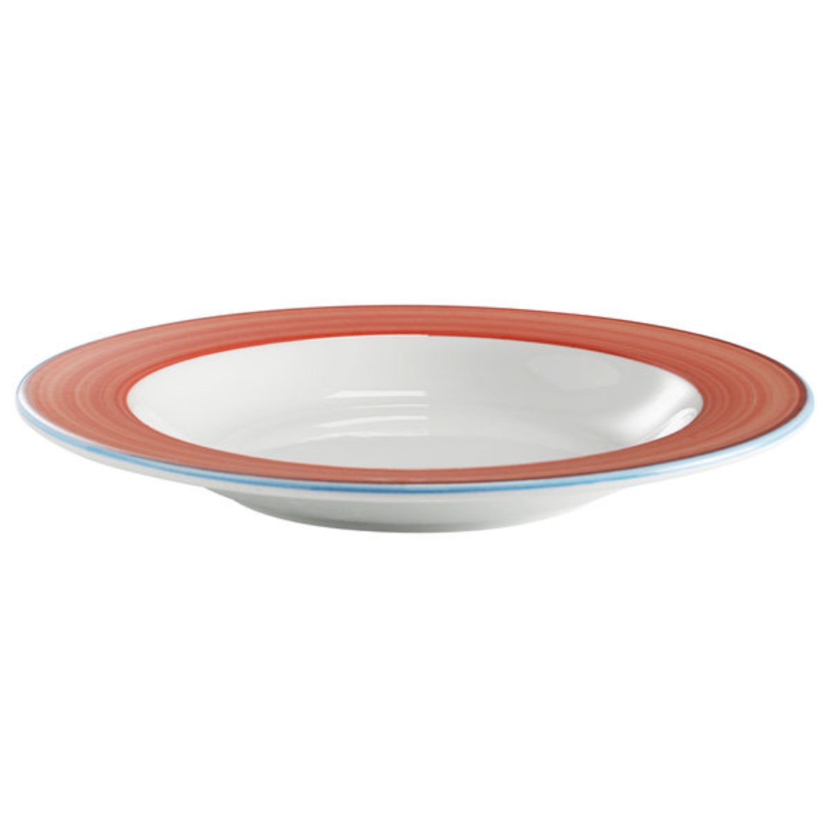 Picture of Winco PA1602903912 18.8 oz Coral Porcelain Pasta Bowl with Rim, 12 in. Dia., Corona Calypso - 1 Dozen