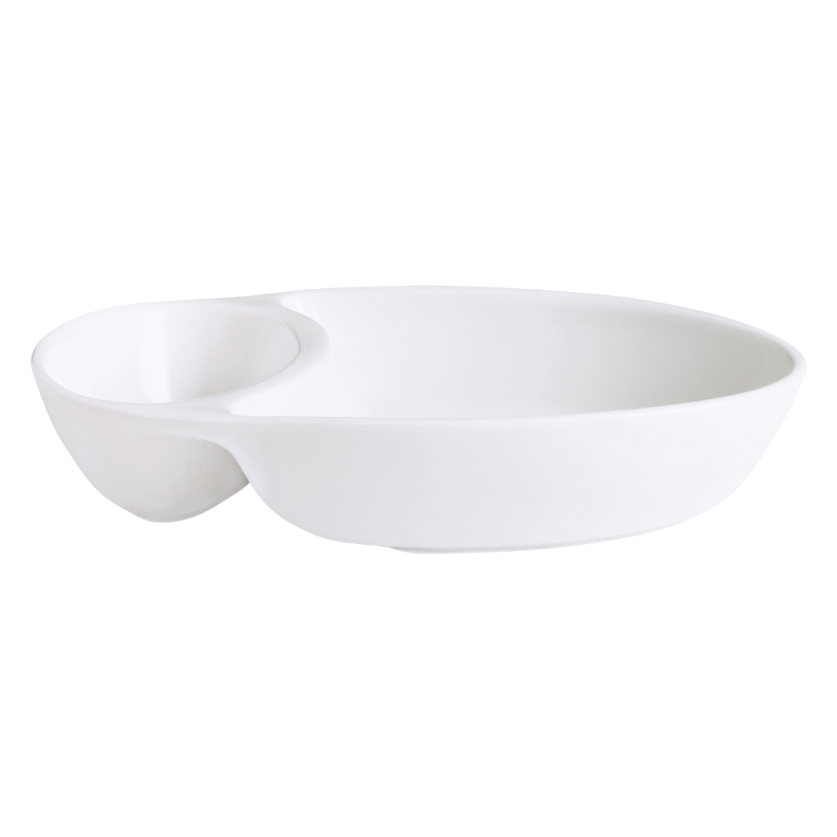 Picture of Winco PA1101439712 16.9 oz Bright White Porcelain Chips & Dip, 9 x 5.5 in., Corona Actualite - 1 Dozen