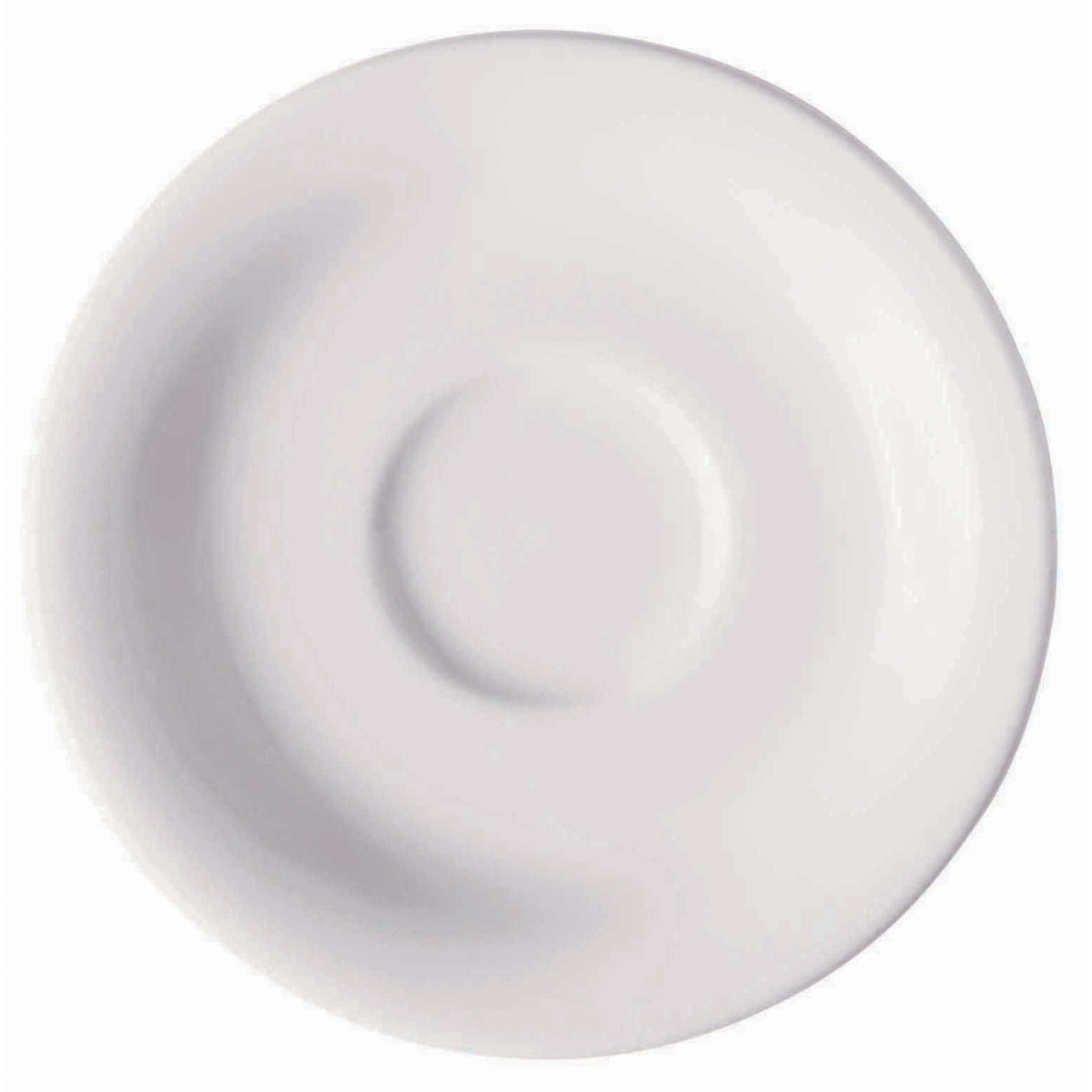 Picture of Winco PA1101800324 6.25 in. Bright White Porcelain Cappuccino Saucer, Corona Actualite - 2 Dozen