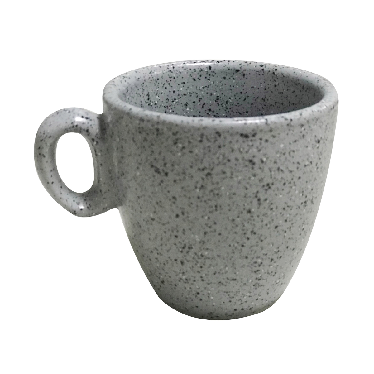 Picture of Winco PP1944814124 1.9 oz Speckled Grey Reactive Glaze Porcelain Espresso Cup, 3 in. Dia. with Handle, Corona Cosmos Moon - 2 Dozen