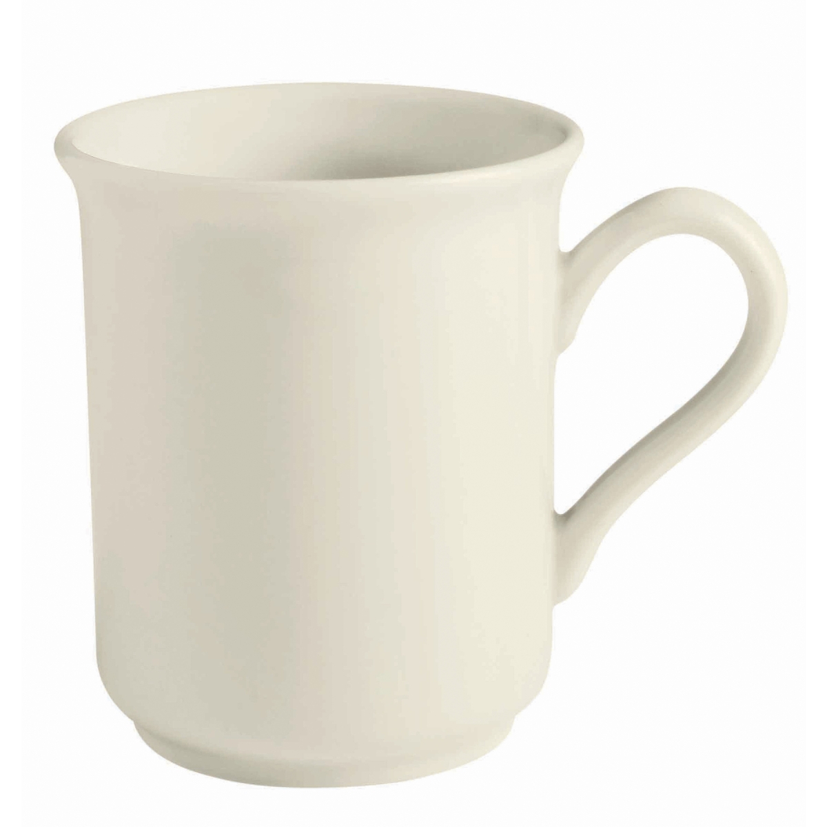 Picture of Winco PP1100606124 11 oz Cream White Porcelain Mug, 5 in. Dia. with Handle, Corona Americana - 2 Dozen