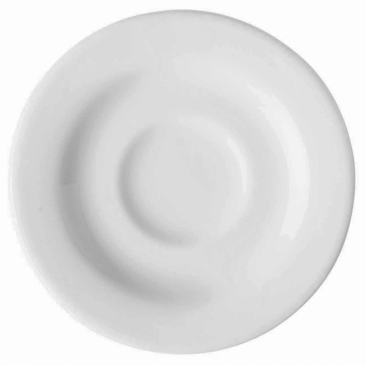 Picture of Winco PA1101900124 5 in. Bright White Porcelain Coffee & Espresso Saucer, Corona Actualite - 2 Dozen