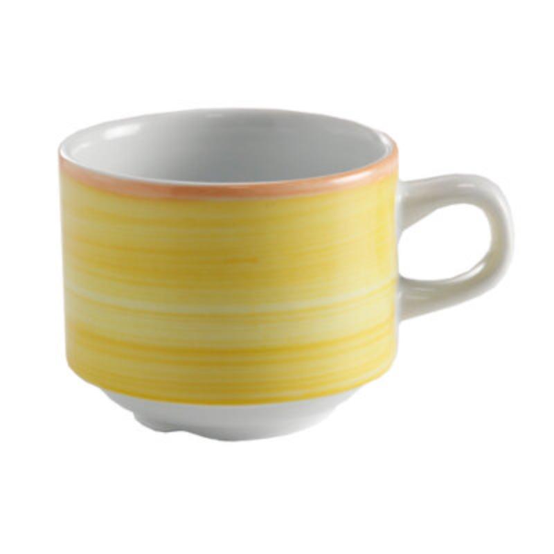 Picture of Winco PA1600904024 2.9 oz Yellow Porcelain Stackable Espresso Cup, 3.75 in. Dia. with Handle, Corona Calypso - MTO 6-8 Weeks - 1 Dozen