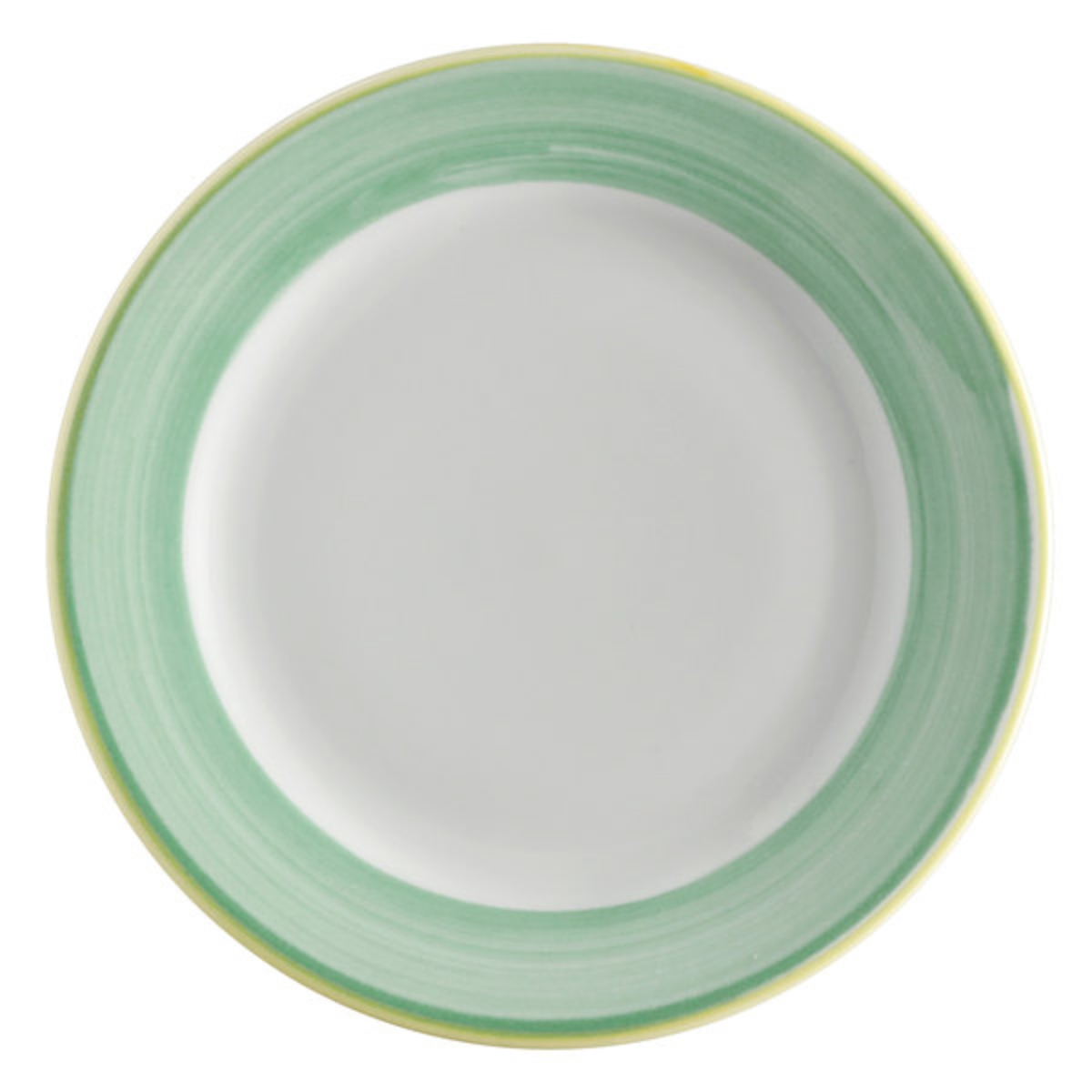 Picture of Winco PA1603901524 7.25 in. Green Porcelain Rolled Edge Plate, Corona Calypso - 2 Dozen