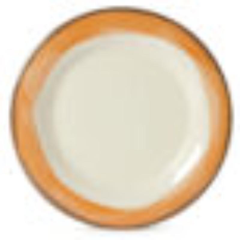 Picture of Winco WP-10-DI-KNO 10.5 in. Wide Rim Plate, Diamond Ivory Base - Kanello Orange
