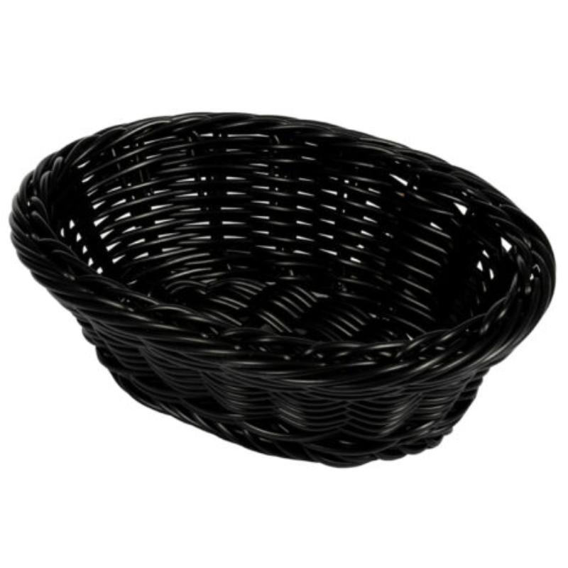 Picture of Winco WB-1504-BK 9.25 x 6.75 in. Oval Basket, 3.25 in. Deep - Black