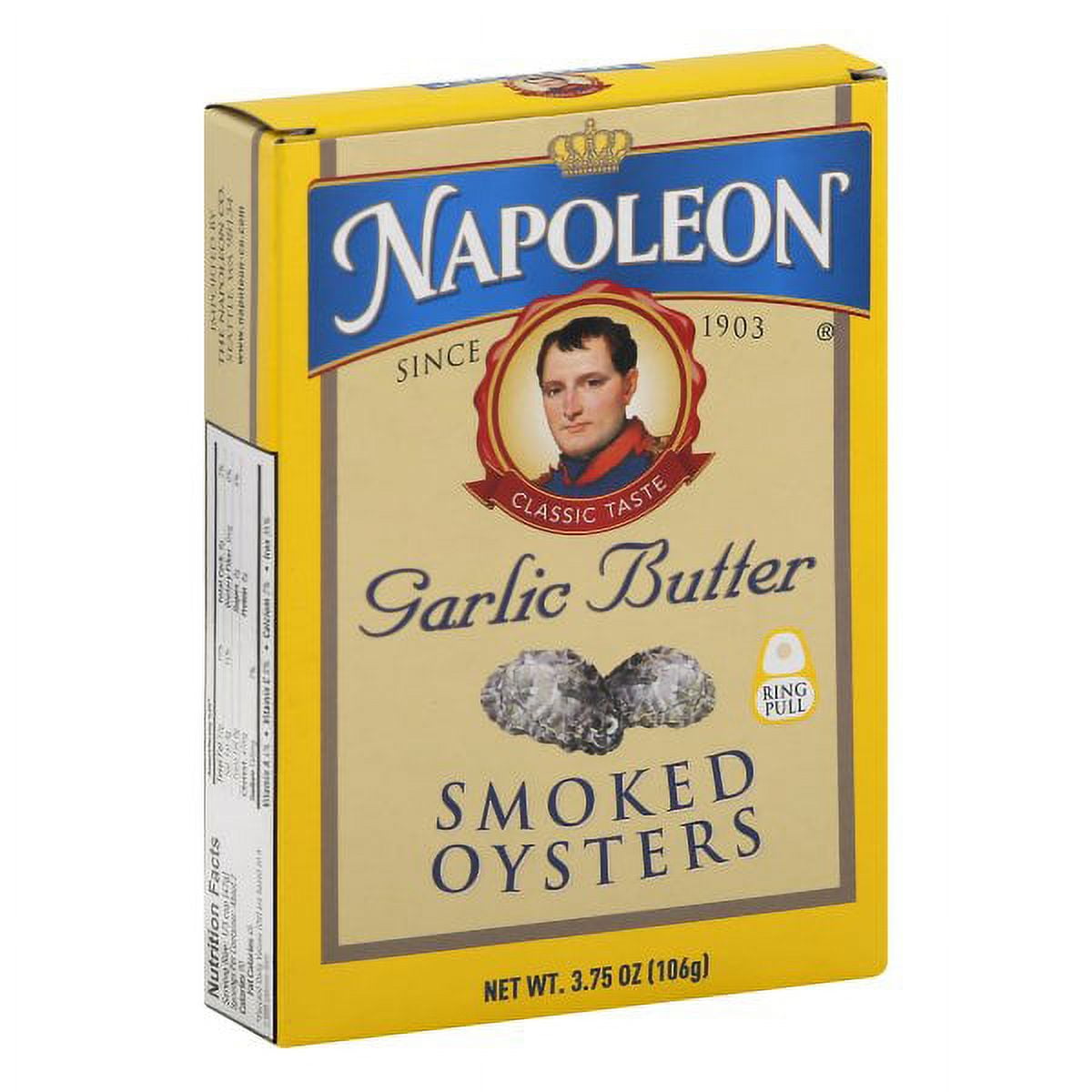 Picture of Napoleon Co. BWA44761 1 x 3.66 oz Garlic Butter Smoked Oysters