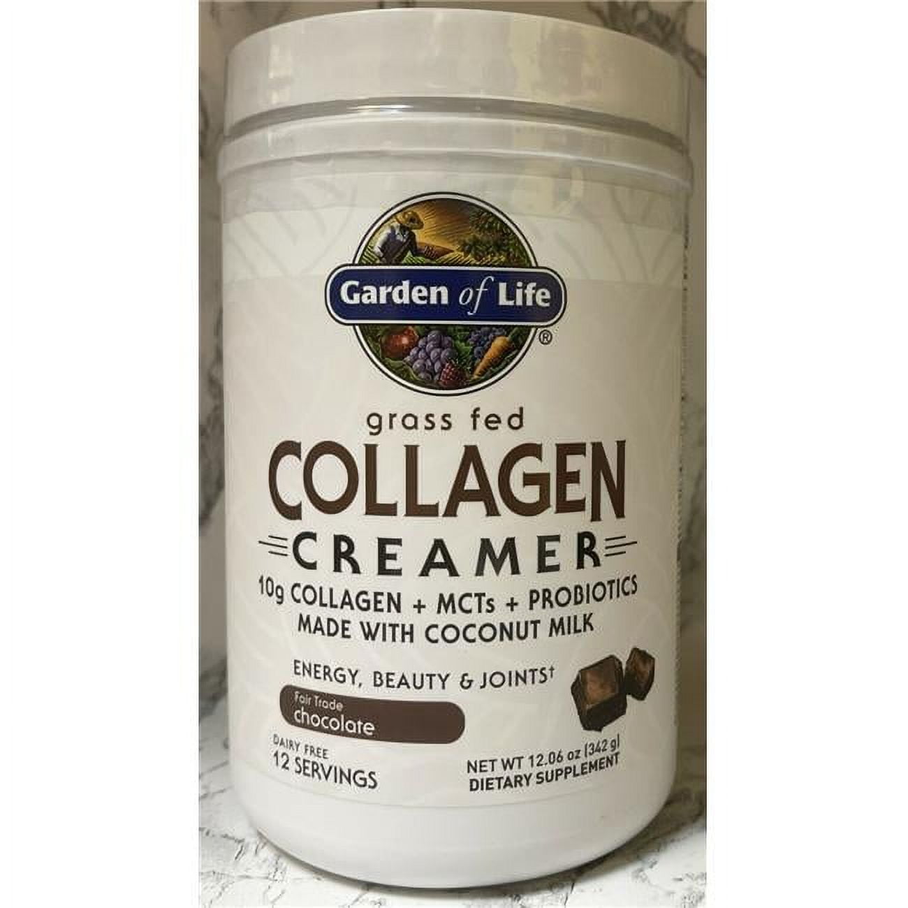 Picture of Garden Of Life 71859 12.06 oz Grass Fed Collagen Creamer & Chocolate
