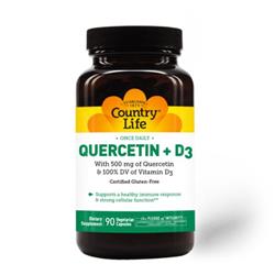Picture of Country Life Vitamins 78698 Quercetin Plus D3 Dietary Supplement&#44; 90 Capsules
