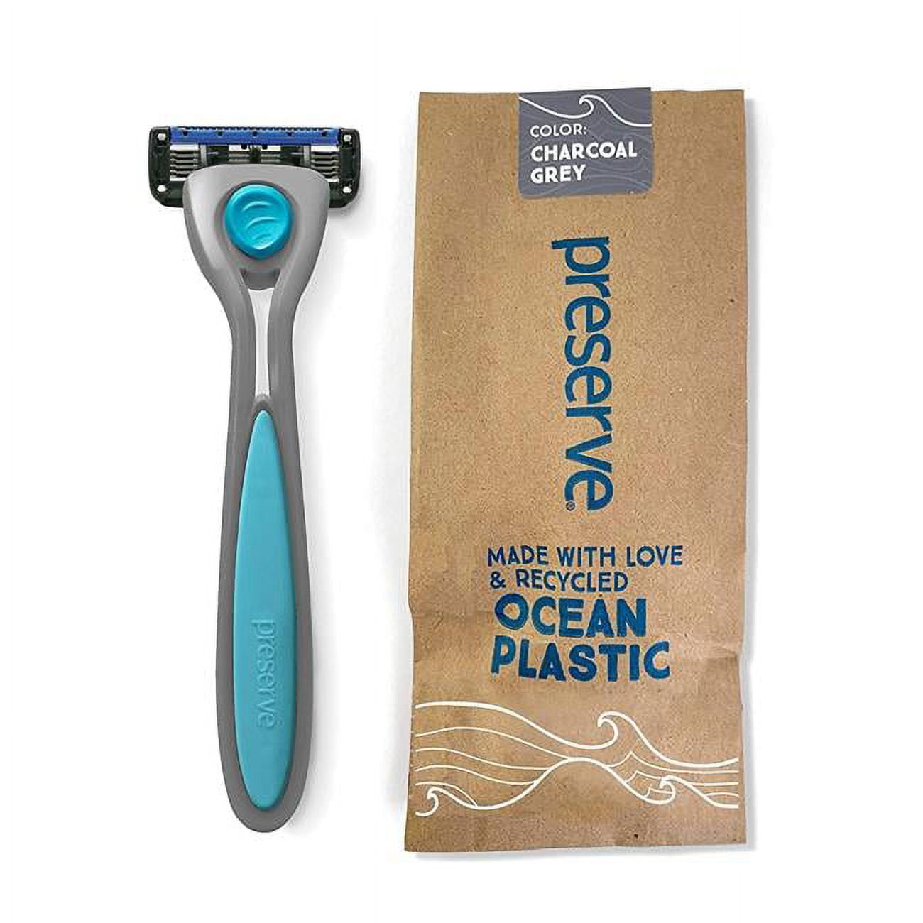 Picture of Preserve 11608 Shave 5 Razor System Made with Recycled Ocean Plastic & 5-Blade Cartridge&#44; Grey