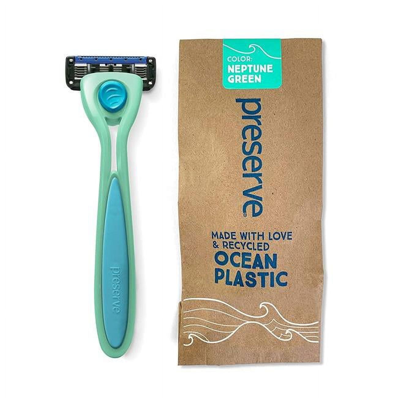 Picture of Preserve 11606 Shave 5 Razor System Made with Recycled Ocean Plastic & 5-Blade Cartridge&#44; Green