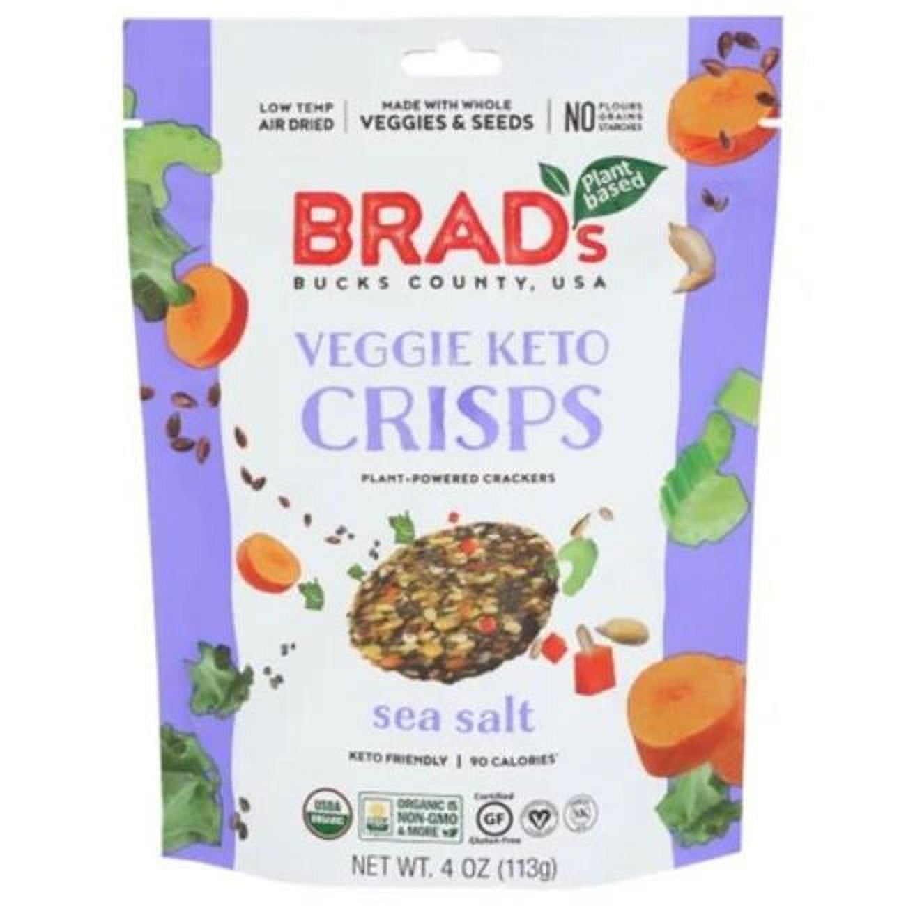 Picture of Brads Plant Based B03906 4 oz Organic Vegetable Crisps Sea Salt - Pack of 6