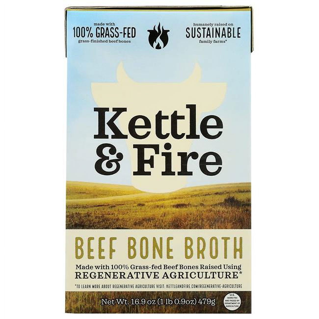 Picture of Kettle & Fire 82912 16.9 oz Regenerative Beef Broth Soup&#44; Pack of 6