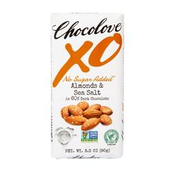 Picture of Chocolove 64879 3.2 oz Xo No Sugar Added Almond Sea Salt 60 Percent Dark Chocolate - Pack of 12