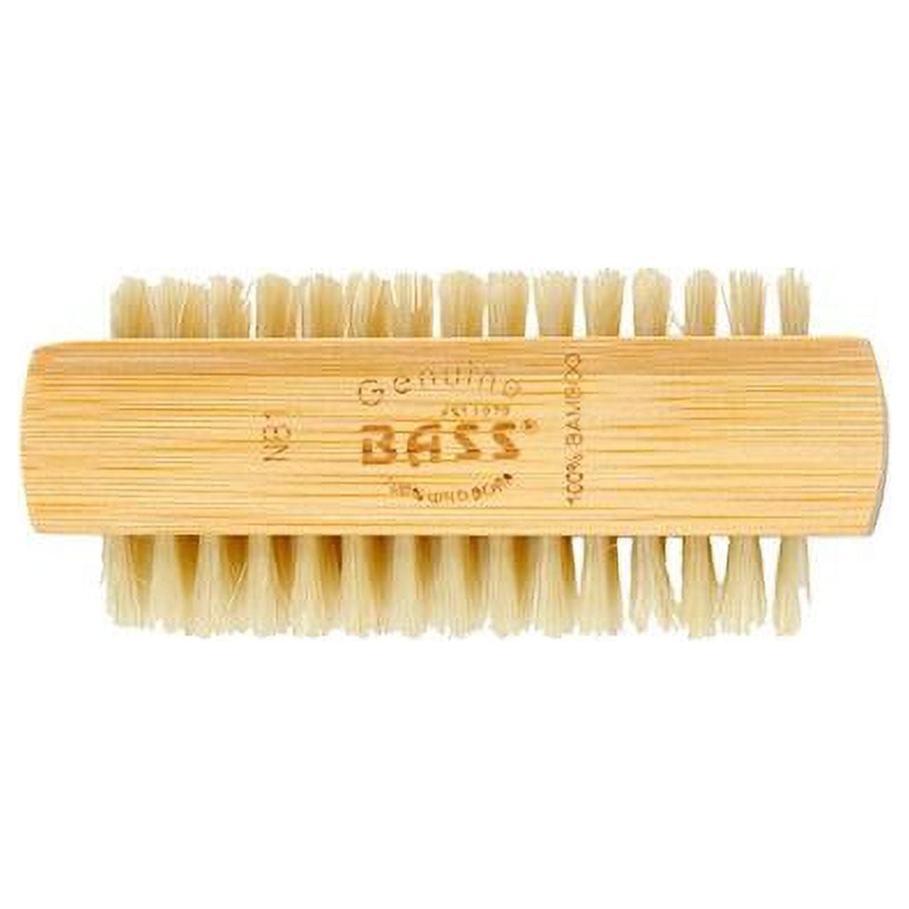 Picture of Bass Brushes B09600 Deluxe 100 Percent Natural 2 Sided Nail Brush with Extra Firm Wild Boar Wood Handle