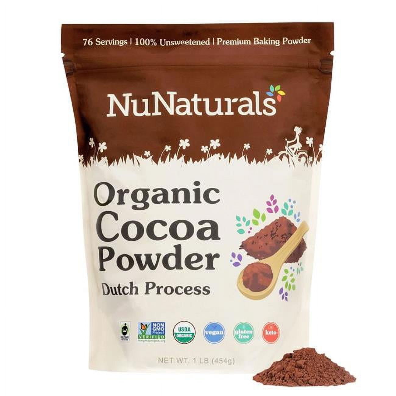 62112 1 lbs Organic Premium Organic Cocoa Dutch Process Powder -  Nunaturals