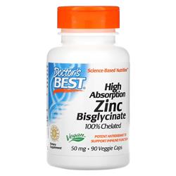 Picture of Doctors Best 69093 50 mg High Absorption Zinc Bisglycinate Supplement&#44; 90 Count