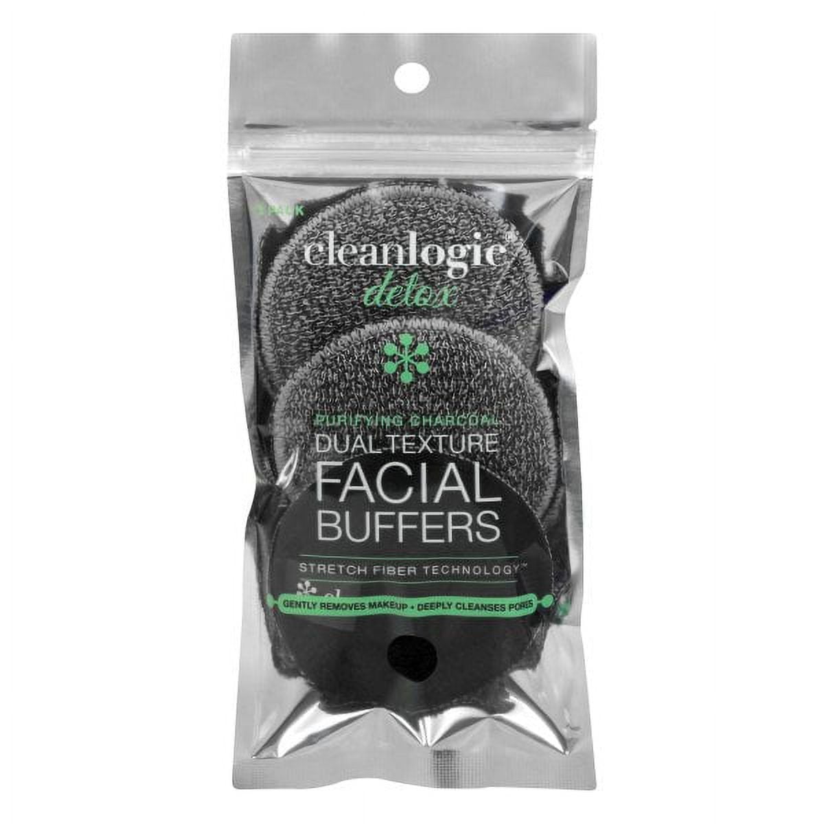 Picture of Cleanlogic 69224 Detoxify Sensitive Skin Dual Texture Charcoal Facial Buffer, 3 Count