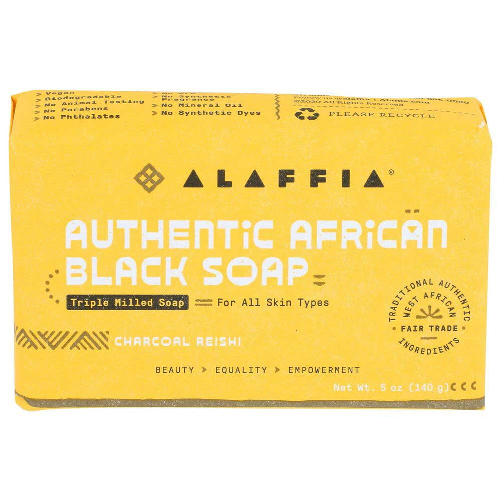 Picture of Alaffia B06812 5 oz Charcoal Reishi Authentic African Black Triple Milled Soap