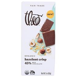 Picture of Theo Chocolate 30920 3 oz Hazelnut Crisp Milk Chocolate Bar&#44; Pack of 12