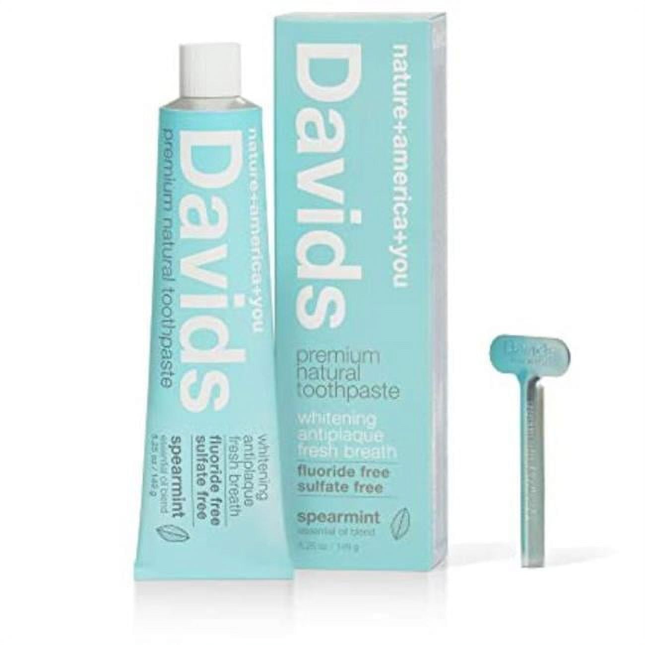 Picture of Davids 40200 5.25 oz Spearmint Antiplaque Natural Whitening Toothpaste